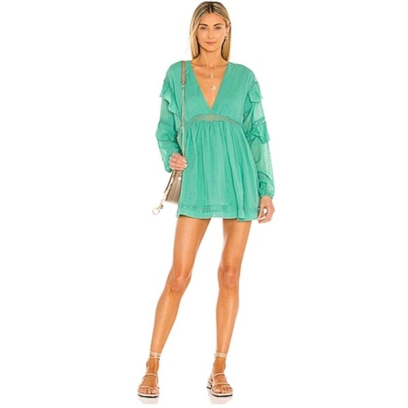 Free People Romper Womens Extra Small Light Green Skort - Picture 1 of 11